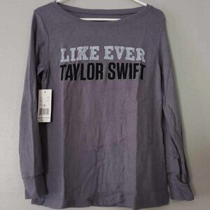 NEW Taylor Swift Like Ever Grey Long Sleeve Shirt Women's Small